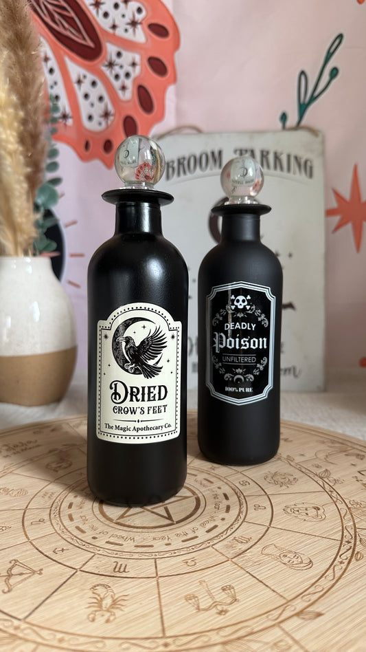 Bottiglie Poison e Raven in vetro