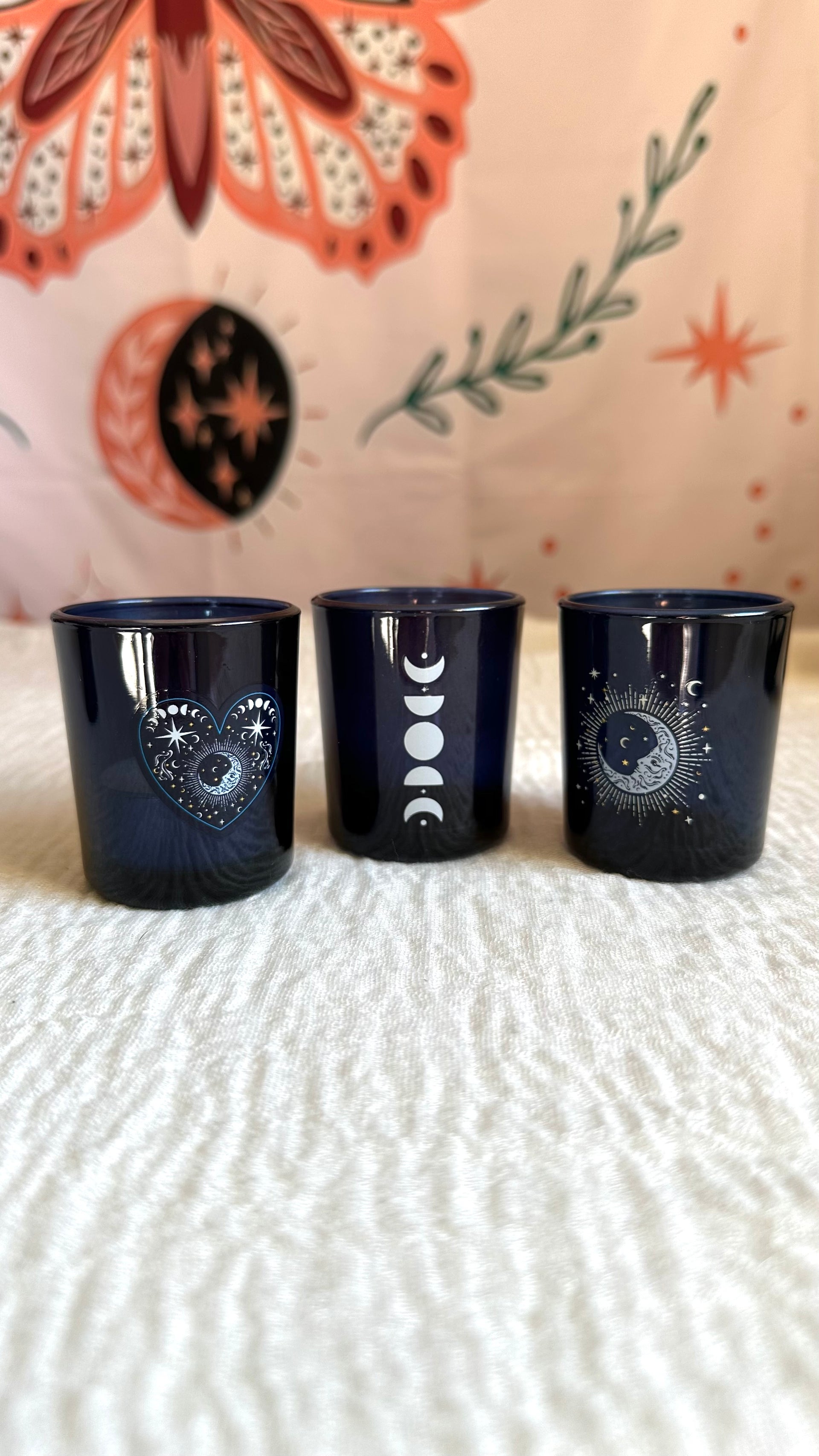 Porta candele vetro Moon Phases
